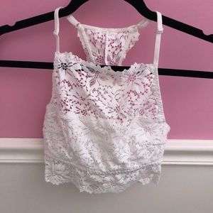 Aerie High-neck White Lace Bralette